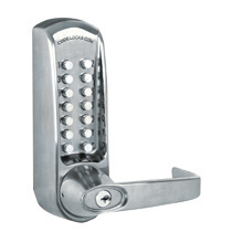 Codelocks CL620 Mechanical Digital Lock with Heavy Duty Mortice Lock with Double Euro Cylinder - Finish Brushed Steel