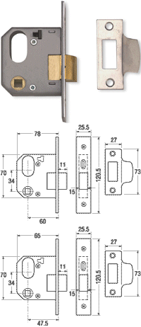 Union L2332 Oval Cylinder Mortice Latch (case only)