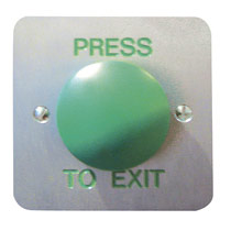 ASEC 1 Gang Press Exit Button Large Green Dome