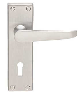 Satin Chrome UK Lever Lock handles