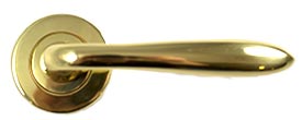 Pair of Satin Chrome -  Lever Handle on Rose - Sprung view 2