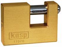 Kasp Brass Shutter Padlock - 70mm