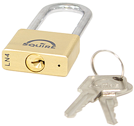 Squire LN4 - 40mm - Brass Padlock - 100mm Long Shackle view 2