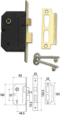 Union 2295 Mortice Sashlock 64mm