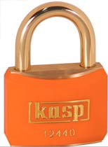 Kasp 124 40mm Brass Padlock Colour Orange