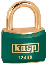 Kasp 124 40mm Brass Padlock Colour Green