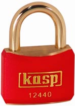 Kasp 124 40mm Brass Padlock Colour Red