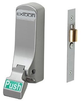 Exidor 306 Push Pad Mortice Actuator with cylinder mortice nightlatch