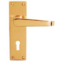Pair of ASEC Lever Lock Lever Handles - Polished Brass