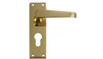 Asec Euro Profile Lever Handles (pair) - Polished Brass