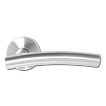 Pair of Stainless Steel Lever Handles on a Round Nose 