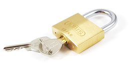 ABUS 65IB/40 Brass Padlock - Stainless Steel Shackle view 2