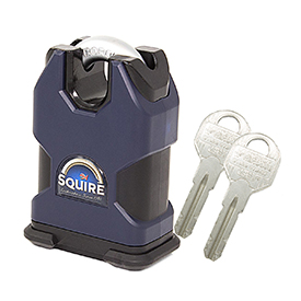 Squire SS50CS Closed Shackle Padlock with EVVA ICS key - Fully Protected key