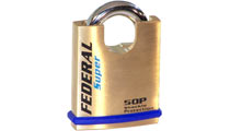 Federal 50mm Brass Closed Shackle Padlock