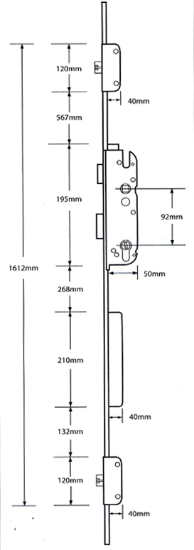 GU 6-29720-11-0-1 2 Deadbolts Electronic UPVC Multi-Point Locking Mechanism  view 2