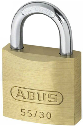 thumbnail image 2 of ABUS 55/30 Brass Padlock - Hardened Steel Shackle, Anti-Pick Cylinder, Security Padlock For Shed, Locker, Gate 2 of 5