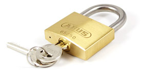 ABUS 65IB/50 Brass Padlock - Stainless Steel Shackle view 2