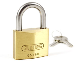 ABUS 65IB/50 Brass Padlock - Stainless Steel Shackle