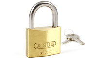 ABUS 65IB/50 Brass Padlock - Stainless Steel Shackle