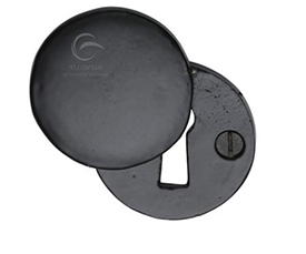 Standard Key Escutcheon Round Covered Black Iron 