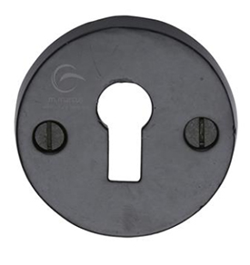 Standard Key Escutcheon Round Black Iron 