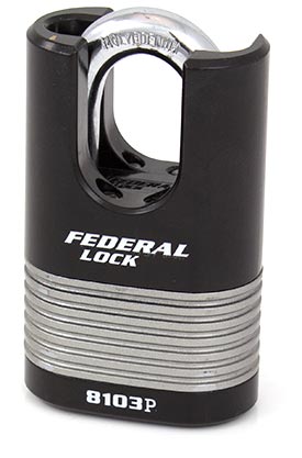 Federal FD8103P Protected Shackle laminated padlock