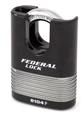Federal FD8104P Protected Shackle laminated padlock