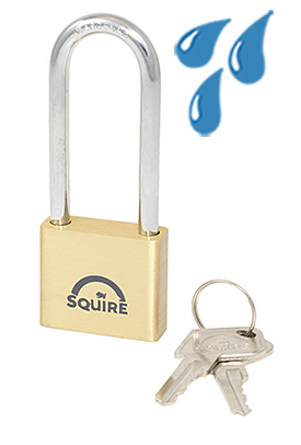 Squire LN4S MARINE - 40mm - Brass Padlock - 64mm Long Stainless Steel Shackle