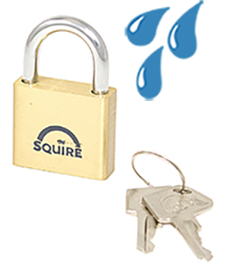 Squire LN4S MARINE - 40mm - Brass Padlock Stainless Steel Shackle