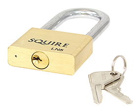 Squire LN5 - 50mm - Brass Padlock - 65mm Long Shackle view 2