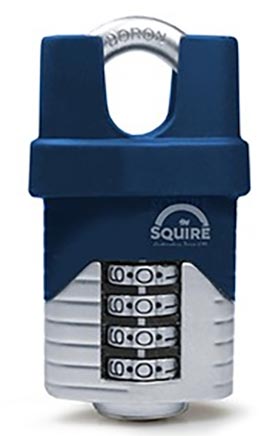 Squire Vulcan Combination Padlock - 50mm - Closed Shackle - 4 Wheel