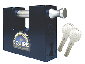 SQUIRE Stronghold WS75 Steel Container Sliding Shackle Padlock with EVVA ICS key - Fully Protected key