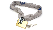 Squire Y3 Chain - 900mm x 10mm Link - Case Hardened Steel Chain with 70mm Brass Padlock