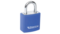 Assorted Colours Sterling SPL100P 70mm Closed Shackle Disc Padlock with Stainless Steel Body and Protective Bumper 