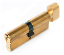 ASEC 5 Pin Euro Key & Turn Cylinder - Brass